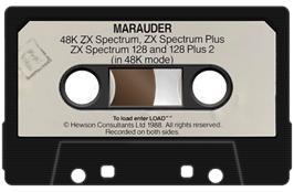 Cartridge artwork for Marauder on the Sinclair ZX Spectrum.