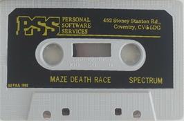 Cartridge artwork for Maze Death Race on the Sinclair ZX Spectrum.
