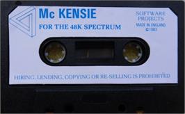 Cartridge artwork for Mckensie on the Sinclair ZX Spectrum.