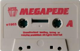 Cartridge artwork for Megapede on the Sinclair ZX Spectrum.