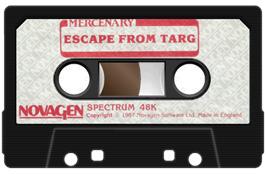 Cartridge artwork for Mercenary: Escape From Targ with the Second City on the Sinclair ZX Spectrum.