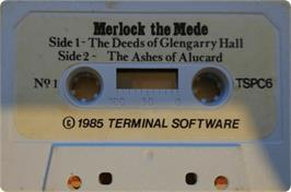 Cartridge artwork for Merlock The Mede on the Sinclair ZX Spectrum.
