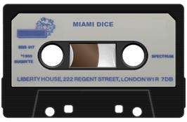 Cartridge artwork for Miami Dice on the Sinclair ZX Spectrum.