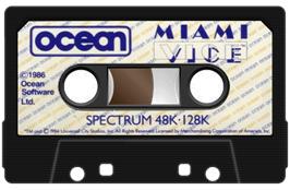 Cartridge artwork for Miami Vice on the Sinclair ZX Spectrum.