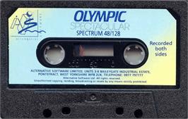 Cartridge artwork for Micro Olympics on the Sinclair ZX Spectrum.