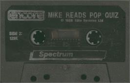 Cartridge artwork for Mike Read's Computer Pop Quiz on the Sinclair ZX Spectrum.