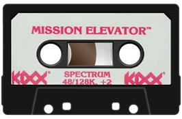 Cartridge artwork for Mission Elevator on the Sinclair ZX Spectrum.