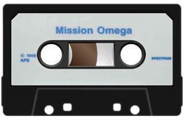 Cartridge artwork for Mission Omega on the Sinclair ZX Spectrum.