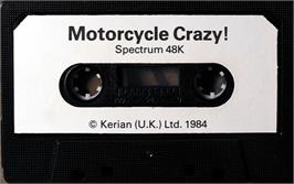 Cartridge artwork for Motorcycle Crazy on the Sinclair ZX Spectrum.