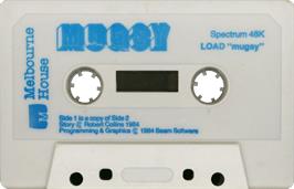Cartridge artwork for Mugsy on the Sinclair ZX Spectrum.