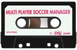 Cartridge artwork for Multi-player Soccer Manager on the Sinclair ZX Spectrum.