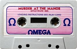 Cartridge artwork for Murder At The Manor on the Sinclair ZX Spectrum.