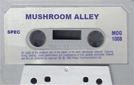 Cartridge artwork for Mushroom Alley on the Sinclair ZX Spectrum.