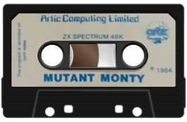 Cartridge artwork for Mutant Monty on the Sinclair ZX Spectrum.