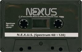 Cartridge artwork for N.E.X.U.S. on the Sinclair ZX Spectrum.