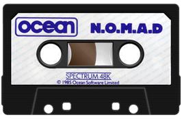 Cartridge artwork for N.O.M.A.D on the Sinclair ZX Spectrum.