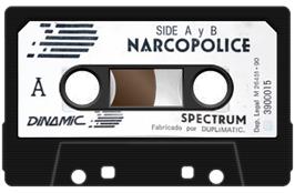 Cartridge artwork for Narco Police on the Sinclair ZX Spectrum.