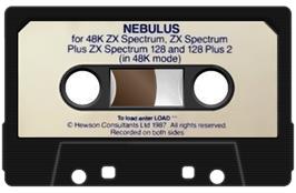 Cartridge artwork for Nebulus on the Sinclair ZX Spectrum.