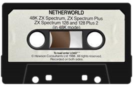 Cartridge artwork for Netherworld on the Sinclair ZX Spectrum.