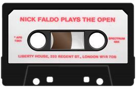 Cartridge artwork for Nick Faldo Plays The Open on the Sinclair ZX Spectrum.