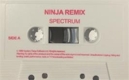 Cartridge artwork for Ninja Remix on the Sinclair ZX Spectrum.