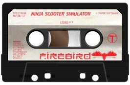 Cartridge artwork for Ninja Scooter Simulator on the Sinclair ZX Spectrum.