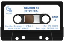 Cartridge artwork for Oberon 69 on the Sinclair ZX Spectrum.