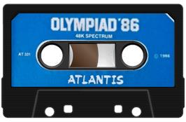 Cartridge artwork for Olympiad '86 on the Sinclair ZX Spectrum.