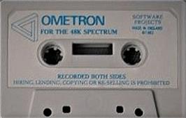 Cartridge artwork for Ometron on the Sinclair ZX Spectrum.