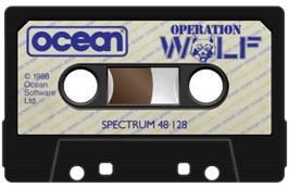 Cartridge artwork for Operation Wolf on the Sinclair ZX Spectrum.