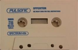 Cartridge artwork for Opposition on the Sinclair ZX Spectrum.