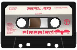 Cartridge artwork for Oriental Hero on the Sinclair ZX Spectrum.