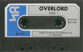 Cartridge artwork for Overlord on the Sinclair ZX Spectrum.