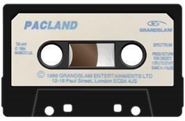 Cartridge artwork for Pac-Land on the Sinclair ZX Spectrum.