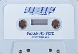 Cartridge artwork for Paranoid Pete on the Sinclair ZX Spectrum.