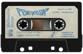 Cartridge artwork for Penetrator on the Sinclair ZX Spectrum.