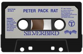 Cartridge artwork for Peter Pack Rat on the Sinclair ZX Spectrum.