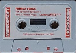Cartridge artwork for Phineas Frogg on the Sinclair ZX Spectrum.