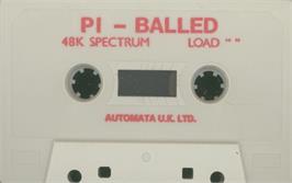 Cartridge artwork for Pi-balled on the Sinclair ZX Spectrum.