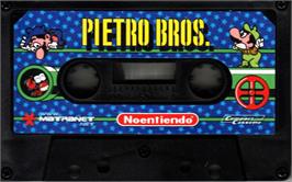 Cartridge artwork for Pietro Bros on the Sinclair ZX Spectrum.