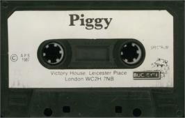 Cartridge artwork for Piggy on the Sinclair ZX Spectrum.