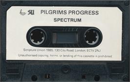 Cartridge artwork for Pilgrim's Progress on the Sinclair ZX Spectrum.