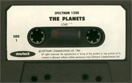 Cartridge artwork for Planets on the Sinclair ZX Spectrum.