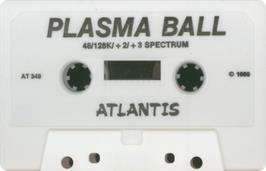 Cartridge artwork for Plasma Ball on the Sinclair ZX Spectrum.