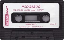 Cartridge artwork for Poogaboo on the Sinclair ZX Spectrum.