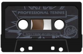 Cartridge artwork for Pro Tennis Simulator on the Sinclair ZX Spectrum.
