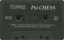 Cartridge artwork for Psi Chess on the Sinclair ZX Spectrum.