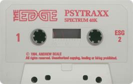 Cartridge artwork for Psytraxx on the Sinclair ZX Spectrum.