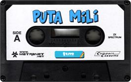 Cartridge artwork for Puta Mili on the Sinclair ZX Spectrum.
