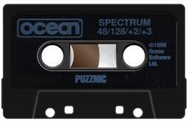 Cartridge artwork for Puzznic on the Sinclair ZX Spectrum.